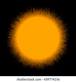 Abstract layered sun.Isolated on black background.Vector illustration.
