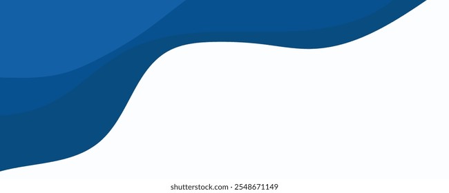 Abstract layered wave ocean banner design template