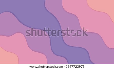 Abstract, layered waves in soft pink, purple, and orange hues create a gentle, modern, flowing design.