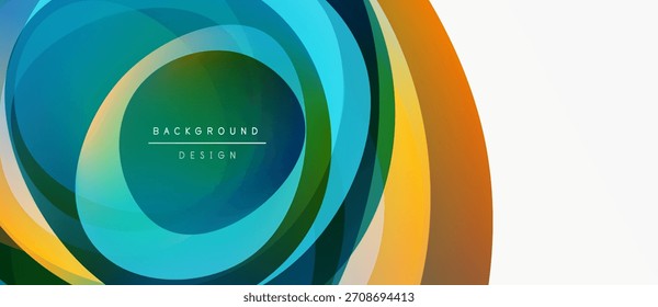 Las capas Abstractas crean un diseño circular vibrante. Los Colores se mezclan, formando un efecto visual dinámico. Estética moderna y limpia.