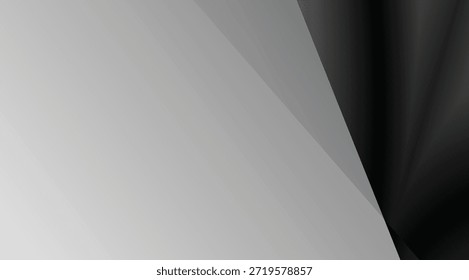 Resumo Camadas Cinza Preto Triângulos Gradiente Fundo para apresentação, fundo simples com esquema de cores monocromático e elementos gráficos angulares adiciona interesse visual discreto