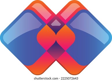 Abstract layers square logo illustration in trendy and minimal style isolated on background