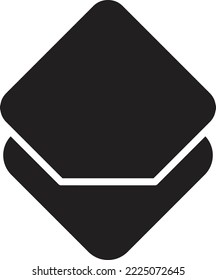 Abstract layers square logo illustration in trendy and minimal style isolated on background