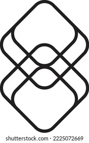 Abstract layers square logo illustration in trendy and minimal style isolated on background