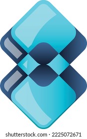 Abstract layers square logo illustration in trendy and minimal style isolated on background