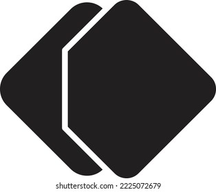 Resumen de capas ilustraciones cuadradas del logotipo en un estilo moderno y mínimo aislado en el fondo