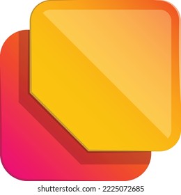 Abstract layers square logo illustration in trendy and minimal style isolated on background