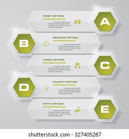 Abstract layout with 5 steps clean number banners template/graphic or website layout. Vector.