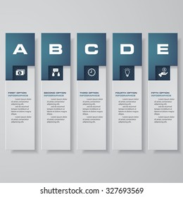 Abstract layout with 5 steps clean number banners template/graphic or website layout. Vector.