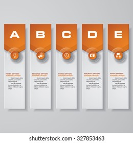 Abstract layout with 5 steps clean number banners template/graphic or website layout. Vector.