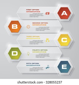 Abstract layout with 5 steps clean number banners template/graphic or website layout. Vector.