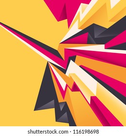 Abstract layout with angular shapes. Vector illustration.