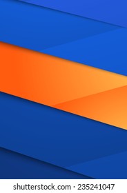Abstract layout blue orange folder design template - modern abstract line element folder. Vector illustration