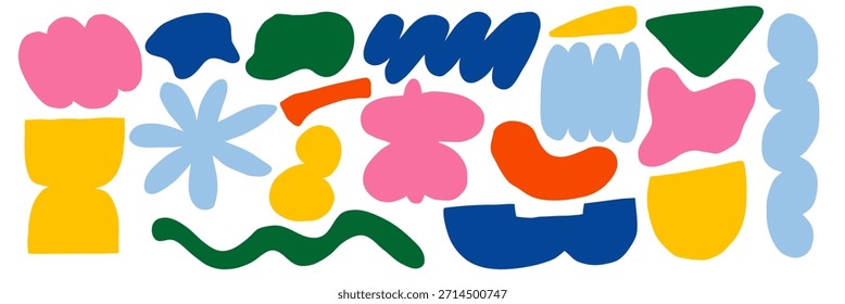 Diseño Abstractas con equilibrio geométrico y orgánico. Conjunto de Formas de recorte funky. Perfecto para composiciones artísticas y Arte vectorial creativo