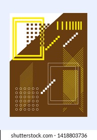 Abstract the layout of the geometric shapes of the cover of the brochure for the presentation or publication of creative concepts or poster for the exhibition