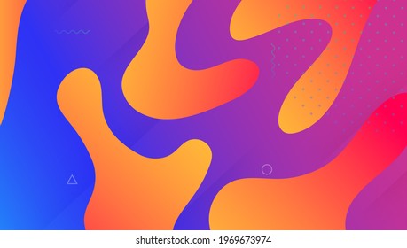 Abstract Layout. Gradient Shapes. Wavy Landing Page. Pink Vibrant Background. Neon Multicolor Backdrop. Digital Concept. Futuristic Frame. Cool Fluid Cover. Lilac Abstract Layout