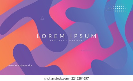 Abstract Layout. Plastic Page. Cool Landing Page. Creative Composition. Violet Bright Design. Fluid Website. Flow Modern Background. Neon Shape. Violet Abstract Layout