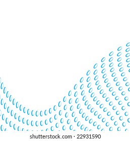 An abstract layout with rows of curved dots.  This vector image is fully customizable.