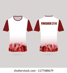 Abstract layout running sport t-shirt 2side design
