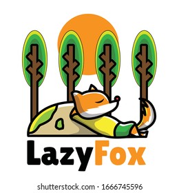 Vector del logotipo de mascota Lazyfox abstracto