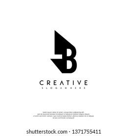 abstract LB logo letter in shadow shape design concept