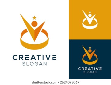 Líder Abstractas con diseño de logotipo de estrella para la comunidad, los líderes y el logro