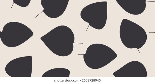 Disposição da Folha Abstrata sobre o Padrão de Fundo Neutro