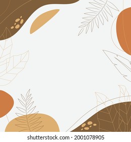 Ilustración de fondo de hoja abstracta, diseño plano de estilo minimalista, adecuado para el diseño de plantillas de posteo.