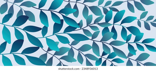Abstract leaf background vector. Natural botanical eucalyptus leaf branch with watercolor texture. Design illustration for decoration, wall decor, wallpaper, cover, banner, poster, card.