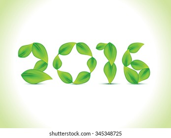abstract leaf based new year text vector illustration