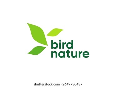 abstract leaf bird logo. falcon dove eagle design icon concept