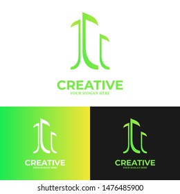 abstract leaf building logo modern concept with green color