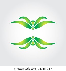 abstract leaf business logo design, corporate identity elements.