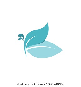 Abstract leaf butterfly mascot logo icon illustration