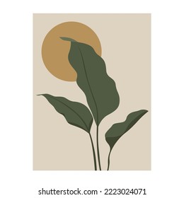 Abstract leaf canvas for wall art. creative illustration of leaves for wallpaper. vector illustration