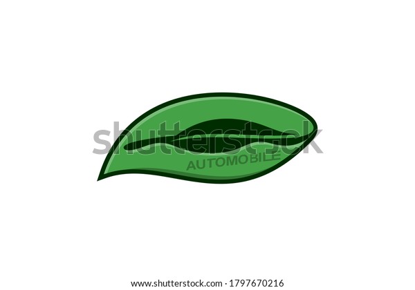 Abstract leaf with car design concept, modern\
simple and unique\
logo.