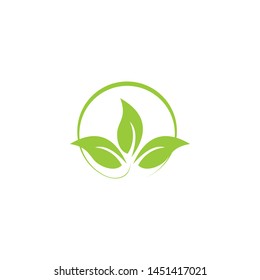 Abstract leaf. Circle leaf logo template