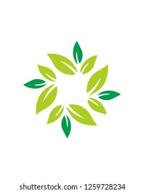 Abstract Leaf Colorful Logo Template