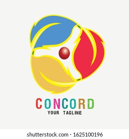 Abstract leaf company logo vector, three leaf illustration symbol