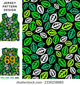 Abstract leaf concept vector jersey pattern template for printing or sublimation sports uniforms football volleyball basketball e-sports cycling and fishing Free Vector.
