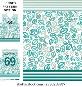 Abstract leaf concept vector jersey pattern template for printing or sublimation sports uniforms football volleyball basketball e-sports cycling and fishing Free Vector.