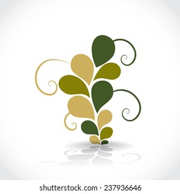 Abstract leaf created from petals drops shape, illustration