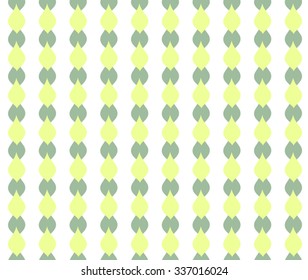 Abstract leaf curve wavy with yellow and green on white seamless pattern background wallpaper. Vector
