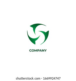Abstract leaf cycle illustration. Recycle logo concept isolated on white background. Logo Design Template. Save the earth, save our planet