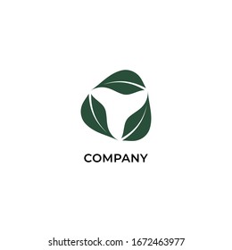 Abstract leaf cycle illustration. Recycle logo design template. Nature logo concept isolated on white background, Save the earth. Save our planet