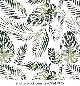Diseño de hojas Abstractas con Formas artísticas y Elementos botánicos modernos, creando un patrón sin costuras y con estilo ideal para la impresión de telas, proyectos textiles y aplicaciones creativas decorativas.