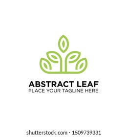 abstract leaf design with line art. natural design for agriculture