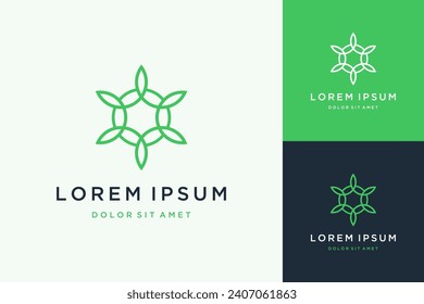 abstract leaf design logo or circular leaf