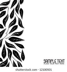 Abstract leaf designed border with copy space and shadow