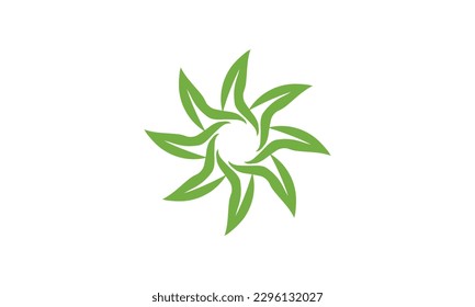 Abstract Leaf, designed using green line curve, logo, symbol, icon, graphic, vector.